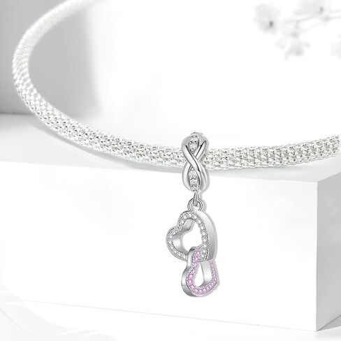 Newsoul 925 Silver Charms for Necklaces and Bracelets Infinite Heart Dangle Pendants Rainbow White Clouds Beads Jewelry Charms Gifts for Women in Saudi Arabia