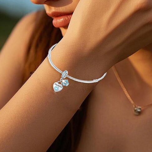 MICOO 925 Sterling Silver Birthstone Charms Bead Charms for Bracelet and Necklace Happy Birthday Charm Jewelry Gift for Women in Saudi Arabia