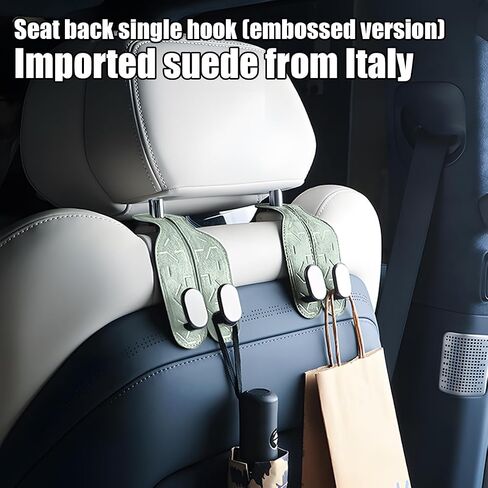 2PCS Car Seat Headrest Hook, Multifunctional Automotive Seatback Storage Hanger, Auto Interior Accessories for Hanging Handbag Purse Coat, Universal for SUV, RV, Truck(Green) in Kuwait