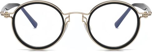Tate Retro Titanium Acetate Prescription Glasses Frame，Luxury Round Eyeglasses with Blue Light Lenses 48-24-148mm in Saudi Arabia