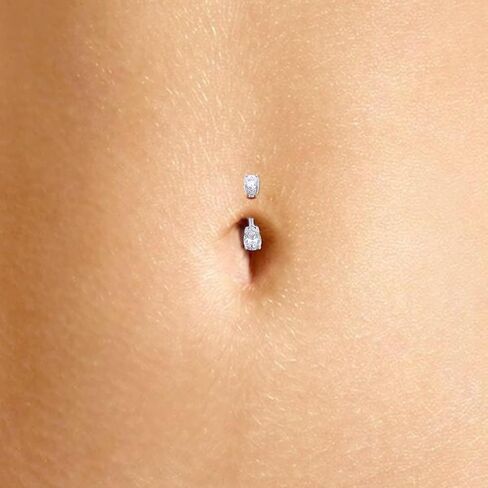 Savearth Diamonds 2 قيراط مختبر Pear Lab الذي خلق Moissanite Diamond Belly Butly Rings Navel Rings مجوهرات ثقب الجسم للنساء في الذهب 14K على الفضة الاسترليني (VVS1 ، 2.00 CTTW) in Saudi Arabia