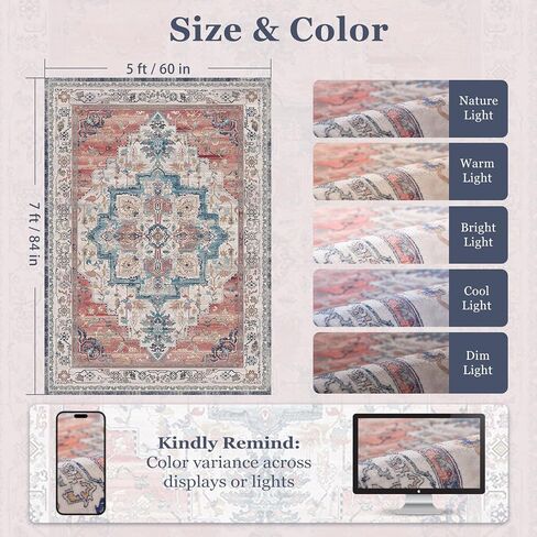 Moody Congended 2x8 Runner Rugs لمدخل الممرات ، ميدالية عتيقة عداء السجاد المطبخ/غرفة النوم بجانب السرير/غرفة الغسيل/الحمام منخفضة الوبر قابلة للغسل ، بني متعدد/الزيتون in Kuwait