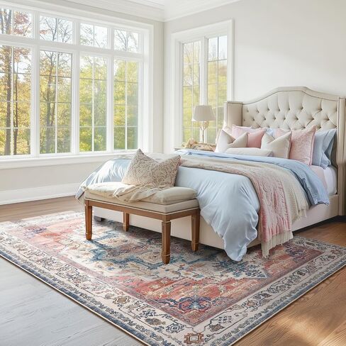 Moody Congended 2x8 Runner Rugs لمدخل الممرات ، ميدالية عتيقة عداء السجاد المطبخ/غرفة النوم بجانب السرير/غرفة الغسيل/الحمام منخفضة الوبر قابلة للغسل ، بني متعدد/الزيتون in Kuwait