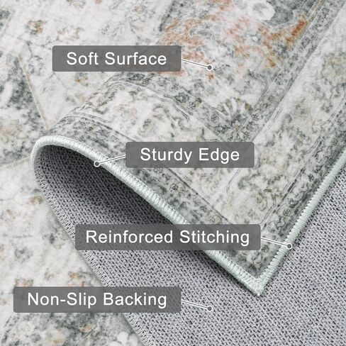 LIVEBOX Washable Kitchen Runner Rug,2x6 Boho Carpet Runners for Hallway,Low Pile Rug Runners Non Skid for Bedroom Entryway Laundry,Taupe in Saudi Arabia