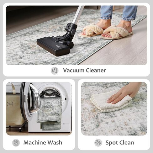 LIVEBOX Washable Kitchen Runner Rug,2x6 Boho Carpet Runners for Hallway,Low Pile Rug Runners Non Skid for Bedroom Entryway Laundry,Taupe in Saudi Arabia