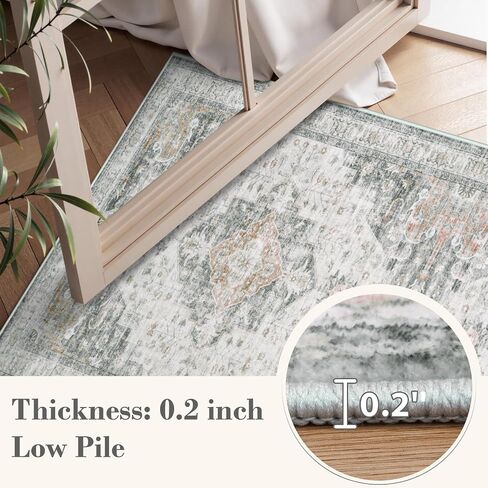LIVEBOX Washable Kitchen Runner Rug,2x6 Boho Carpet Runners for Hallway,Low Pile Rug Runners Non Skid for Bedroom Entryway Laundry,Taupe in Saudi Arabia