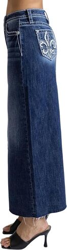 Miss Me Women's Fleur de Lis Mid-Rise Maxier Skirt in Saudi Arabia
