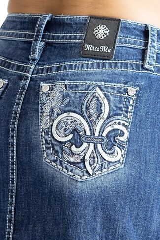 Miss Me Women's Fleur de Lis Mid-Rise Maxier Skirt in Saudi Arabia
