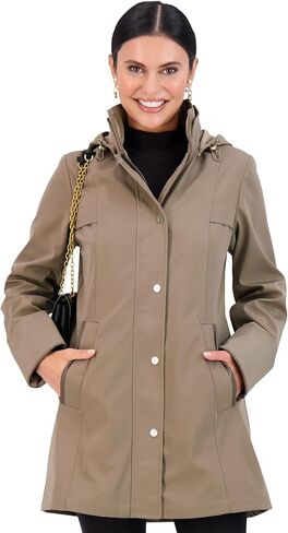 Jones NY Two-Tone Womens Jacket with Removable Hood, Long Winter Coats for Women in Kuwait