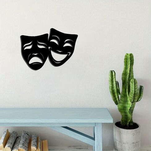 VALINSKY Comedy and Tragedy Theater Mask Metal Wall Art Mask Wall Decor Masks Laugh Cry Decor Drama Wall Decorations Theater Metal Sign for Living Room Theater Lovers Gifts in Saudi Arabia