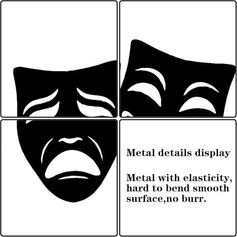 VALINSKY Comedy and Tragedy Theater Mask Metal Wall Art Mask Wall Decor Masks Laugh Cry Decor Drama Wall Decorations Theater Metal Sign for Living Room Theater Lovers Gifts in Saudi Arabia