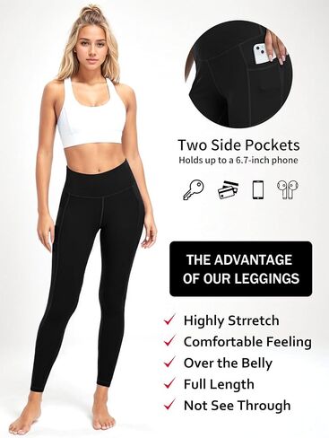 Diravo 5 Pack Workout Leggings for Women with Pockets - High Waisted Yoga Pants Women Tummy Control Gym Athletics Clothes in Saudi Arabia