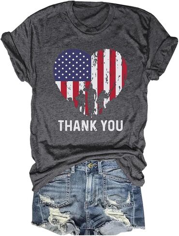 Memorial Day Vintage Poppy T-Shirt for Women Poppy Flower Language Crew Neck Short Sleeve Summer Tee in Saudi Arabia