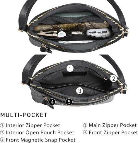 MKP COLLECTION Womens Fashion Crossbody Bag Medium Shoulder Purse with Adjustable Strap Multi Pockets for Travel Daily Use in Kuwait