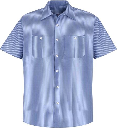 Red Kap Men's Micro-Check Uniform Shirt, Khaki/Black Check, Short Sleeve Large in Saudi Arabia