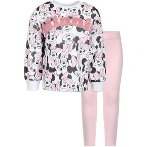 Disney Minnie Mouse Girls 2 Piece Sweatshirt and Pants Set for Toddlers and Big Kids