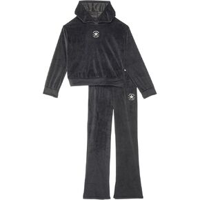 Converse Girls Velor Pullover Hoodie & Flare Legging Set (Big Kid/Little Kid)