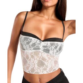 RSLOVE Lace Bralettes for Women - Camisole Lingerie Spaghetti Strap Tube Slim Tank Top Y2k Crop Camisoles