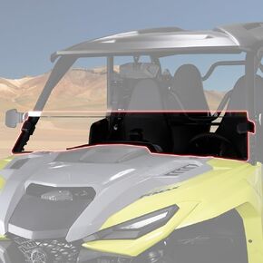 A & UTV PRO RMAX 1000 Front Full Windshield for 2021 2022 2023 2024 2025 Yamaha Wolverine RMAX 2 / RMAX 4 Accessories, Hard Coated Windscreen, Clear Polycarbonate Construction, Stronger Than Glass