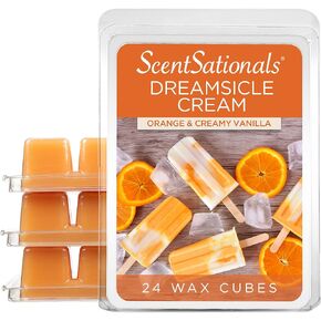 Scentsationals Wax Melts, Wax Cubes Strong Scent - Dreamsicle Cream - Long Lasting Scented Wax Melts for Warmer, 10oz (24-Cubes)