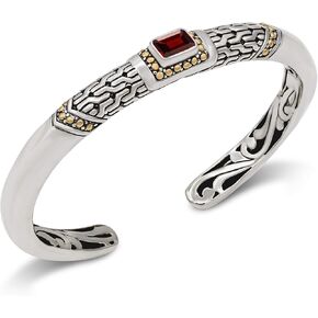 Devata Sterling Silver 925 و 18K الذهب مع جمشت/السترين/العقيق/peridot/topaz bali bali cuff cuff dhk3125