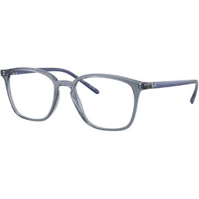 Ray-Ban RX7185 Eyeglasses Bundle: RX 7185 8235 Transparent Dark Blue and Eyewear Cleaning Kit