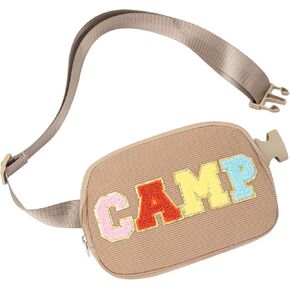 Gifts for Girls 3 4 5 6 7 8 9 10 11 12 Year Old Teens Kids Daughter Sister Gifts for Women ，Letter Patch Fanny Pack Belt Bag Cute Stuff for Girls Women Teen Trendy Crossbody Bags (Geige)