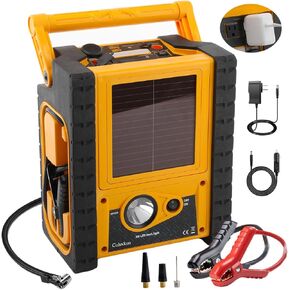 6-in-1 بطارية البطارية بداية مع ضاغط الهواء 2000a 260ppsi 400w العاكس ، صندوق القفز في بداية القفز (جميع الديزل 8.5 لتر) ، محطة طاقة الطاقة الشمسية المحمولة ، منافذ AC/DC/USB ومصابيح LED
