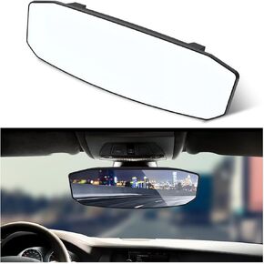 Car Rear View Mirror, 11.0" Clip-on Large Wide Angle Panoramic Convex Rearview Mirror, Anti Glare HD Clear Tint Interior Rear View Mirror Reduce Blind Spots, Car Accessories (Wide Angle)