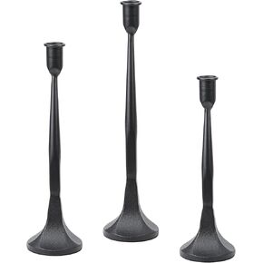 حاملي الشمعدان الذهب ديكور - حامل شموع لحوم شمعة الحامل شموع العصي حاملات مركبة الزفاف الديكور للمنزل عيد الميلاد ، حفل زفاف ، طعام ، حفلة ، الذكرى السنوية （مجموعة من 3） (أسود) in Kuwait