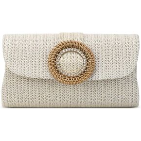 Straw Clutch Purses for Women Evening/Wedding Chic Bag Woven Beach Purse Vacation Handbags for Summer