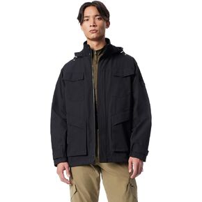Men's Cross Park Hidden Hood Zip Front Parka Jacket with Water Repellent Standard