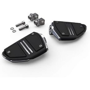 Twin Rail Footrests with Adapters for H-D Male Mount Clevis (Chrome)