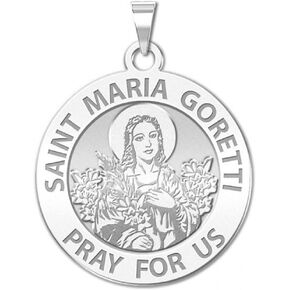 PicturesOnGold.com Saint Maria Goretti Religious Medal in Yellow Gold Plated &14K Yellow or White Gold, or Sterling Silver