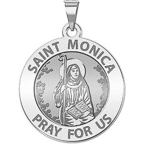 PicturesOnGold.com Saint Monica Religious Medal - 3/4 Inch Size of a Nickel in Sterling Silver