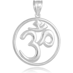 Sterling Silver Openwork Hindu Meditation Yoga Charm (Aum) Om Pendant
