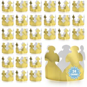 Hygloss Products, Inc Gold Bright Tag Crowns, Pack of 24, 24 Pieces, Count