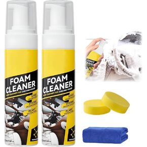 Car Steering Wheel Foam Cleaner,2025 New Car Magic Foam Cleaner For Interior, Multifunctional Interior Cleaner,Effective Grease And Dirt Remova(2PCS)