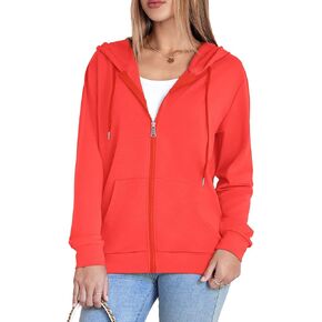 Womens Zip Up Hoodies Long Sleeve Hooded Sweatshirts Y2K Fall Fashion Clothes Casual Trendy Jacket