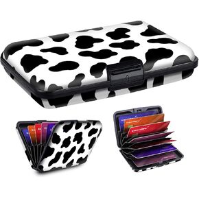 Mini RFID Aluminum Credit Card Holder for Women Men, Slim Business Hard Card Case, Cute Card Wallet ID Case Cute Floral