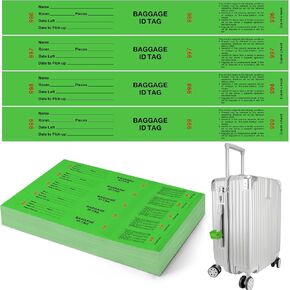 1000 Tags Baggage Claim Check Tags with Transfer Tape on Back Hotel Paper Luggage Claim Tags Numbering from 000 to 999 Bag Identification Tags for Luggage Suitcase Motel Bag (Yellow, Black)