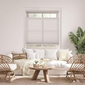DEZ FURNISHINGS Cordless 1.5" Light Filtering Top Down Bottom Up Cellular Shade, 33" W x 54" H, Gray Cloud