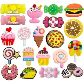 20 PCS Girls Women's Shoe Charms Pack, Cute Shoe Decoration Charms for Clog Sandals Slides Party Favors