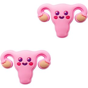 Uterus Shoe Charms - Fun Uterus Decoration Charms Gift for Boys Kids Teens and Adults - Set of 2