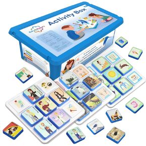 صندوق الأنشطة Edu&Kate - أصبح التعلم ممتعًا باستخدام مسارات الحيوانات والمهن والألغاز المتضادات والألعاب الحسية، التعلم القائم على المرحلة: مجموعة المرحلة 3 - المجلد. 2، مجموعة الاحتياجات الخاصة