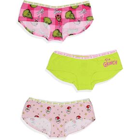 MJC Dr Seuss the Grinch Women's 3-Pack Allover Designs Boyshorts Boyshorts