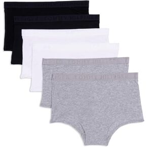 Tommy Hilfiger Women's Logo Waistband Cotton Boyshort 6 Pack