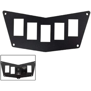 BUNKER INDUST Black Aluminum Dash Panel for Polaris RZR XP 900 800 S570 with 5 Switch Slots，Rocker Switch Panel