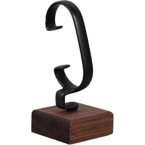 DECHOUS Watch Display Stand: Single Watch Holder Stand for Men - Black Walnut Wood Display Rack for Wristwatch Bracelet Jewelry Showcase