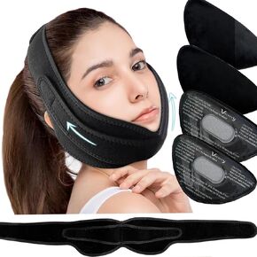 Wisdom Teeth Ice Pack Head wrap with Dual Compression Straps for Face, Jaw, Chin, TMJ, Oral and Facial Surgery - 4 Reusable Hot & Cold Gel Packs for Injuries and Soothing Relief